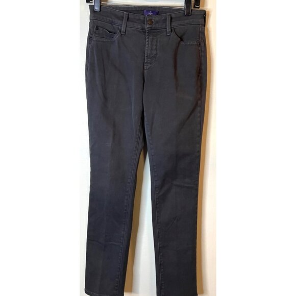 NYDJ Dark Gray Legging Jeans Sz 2 Lift Tuck Technology Cotton Blend Made In USA - Picture 1 of 6